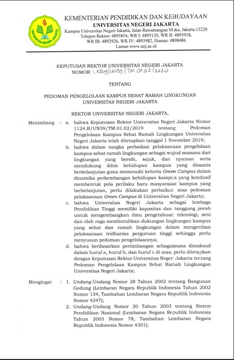 UNJ Strengthens Commitment to Environmental Management and Reducing Carbon Emissions Through Healthy, Environmentally Friendly Campus Guidelines