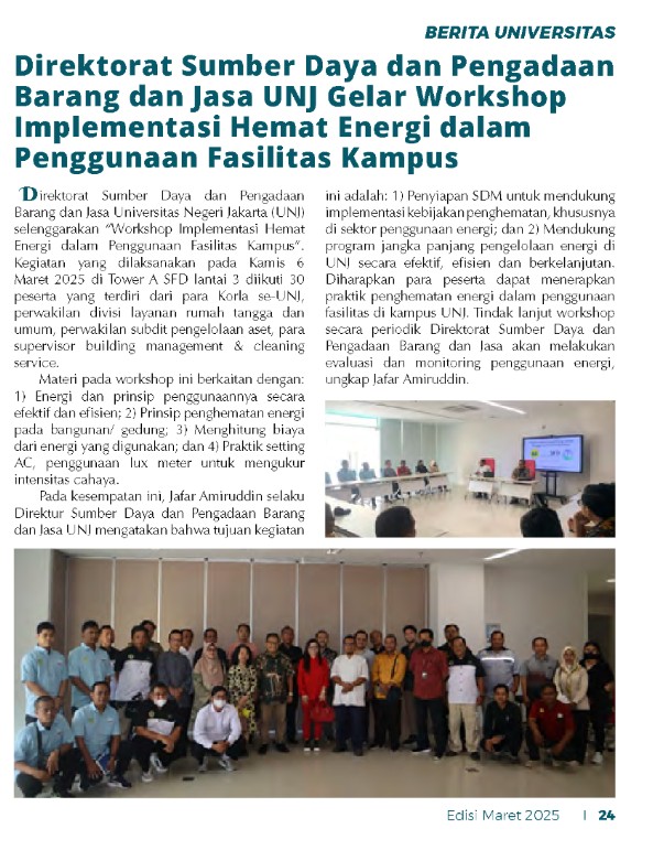 UNJ Towards Net Zero Emission 2045: Target of 100% Renewable Energy Strengthened with the Inauguration of the Smart and Green SFD Building