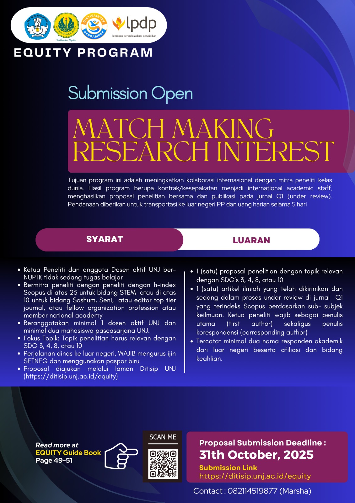 Submission Open: Match Making Research Interest