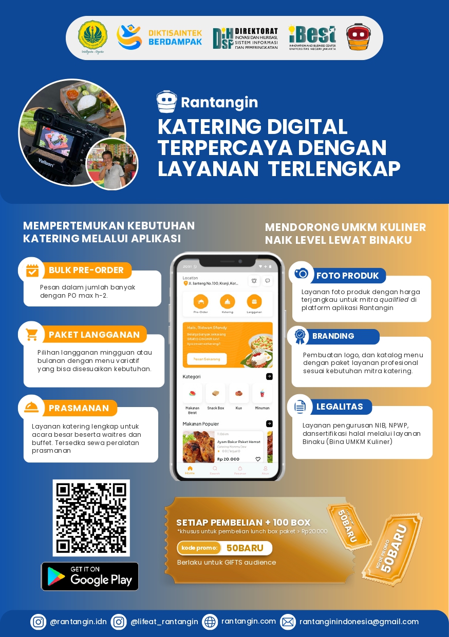 Poster RANTANGIN: Catering application and empowerment of culinary MSMEs